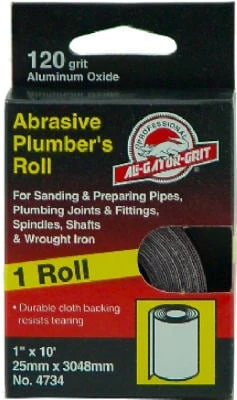 Plumber's Sanding Roll 180 Grit 1 Inch By 10 Feet