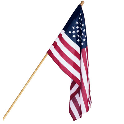 United States Flag Set With Polycotton Flag 2.5 Feet By 4 Feet And 5 Feet Wood Pole