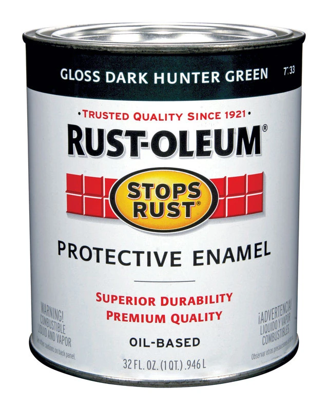 Stops Rust Quart Gloss Hunter Green Enamel Paint