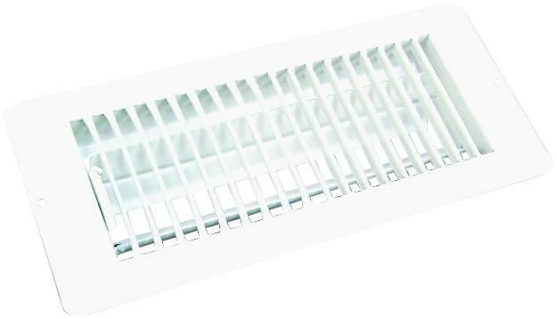 4 X 10 In. White Metal Floor Register