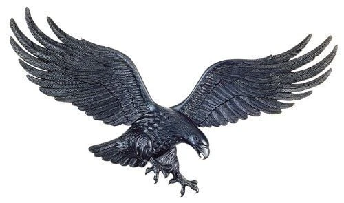 29 Inch Decorative Wall Eagle By Whitehall, Model 00754, Black Aluminum