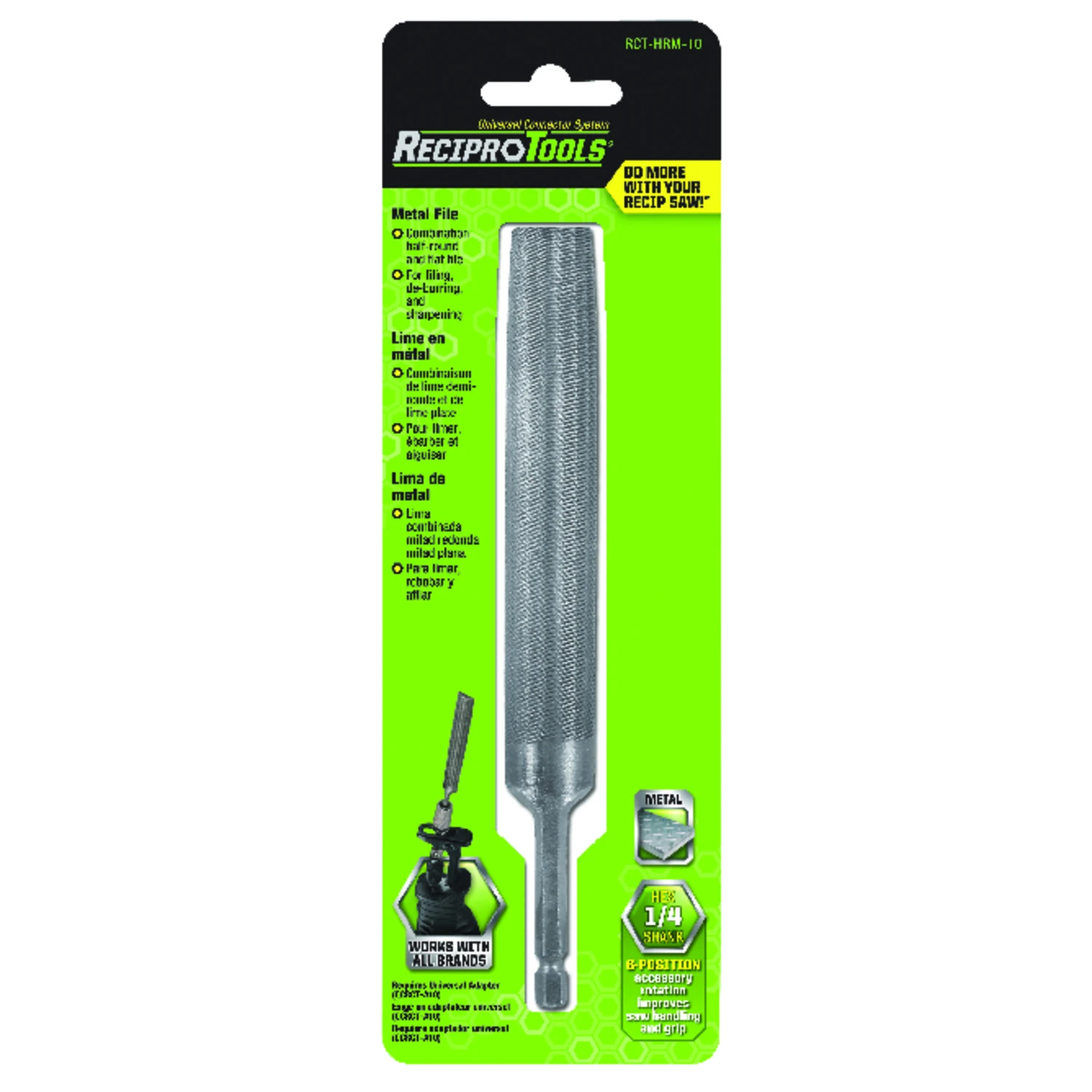 5 In. L X 3/4 In. W Half Round Metal Hex File Rct-hrm-10