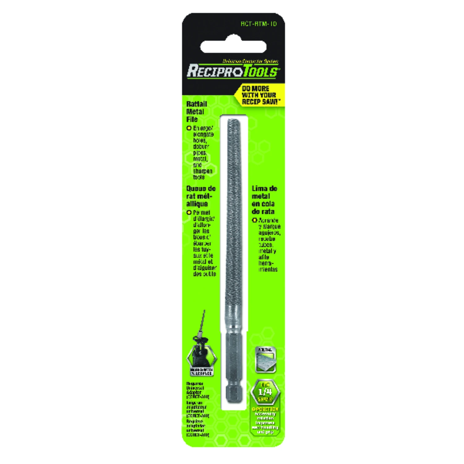 3-1/4 In. L X 1/4 In. W Metal Hex File - Model Rct-rtm-10