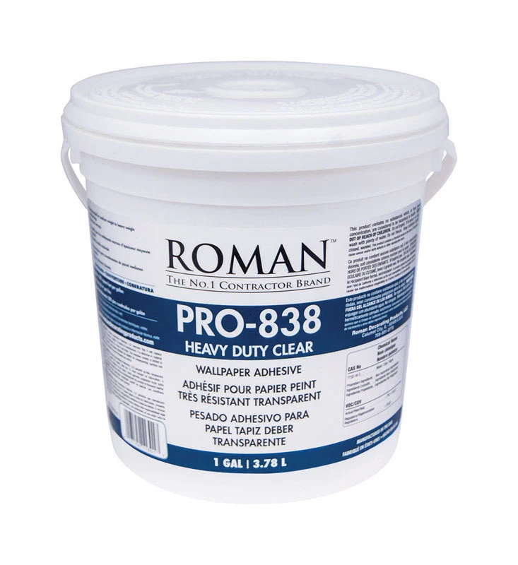 Pro-838 Heavy Duty Clear High Strength Wallpaper Adhesive 1 Gallon
