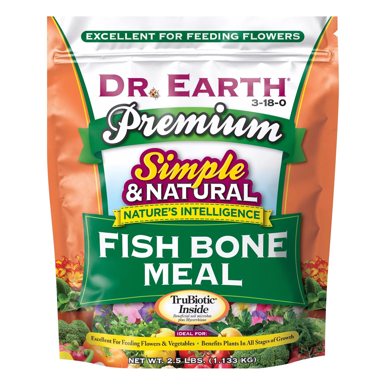 Organic Fish Bone Meal Fertilizer, 3-18-0 Npk, 2.5 Pound Box