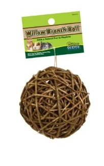 Willow Branch Ball All Natural Chew Toy For Small Pets 4 Inch Diameter
