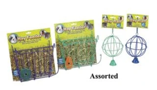 Hay Feeder With Salt Lick Holder, Assorted Colors, Durable Livestock Feed Accessory
