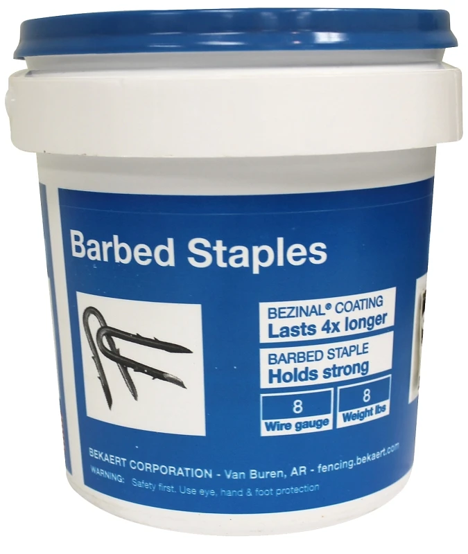 Fence Staples 8 Gauge 1.75 Inch 8 Pound Bucket Heavy Duty Galvanized Steel