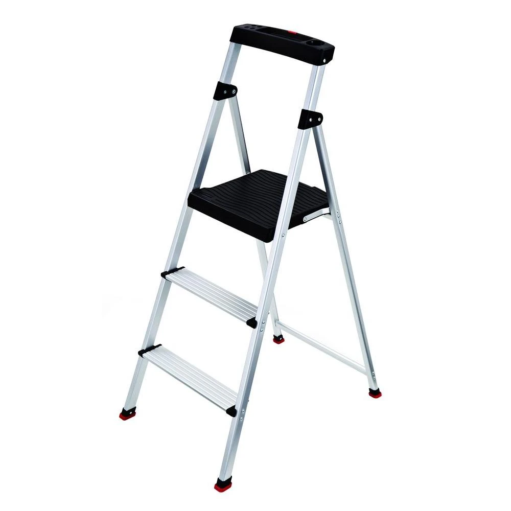 Three-step Aluminum Step Stool With Non-slip Treads And Lightweight Design