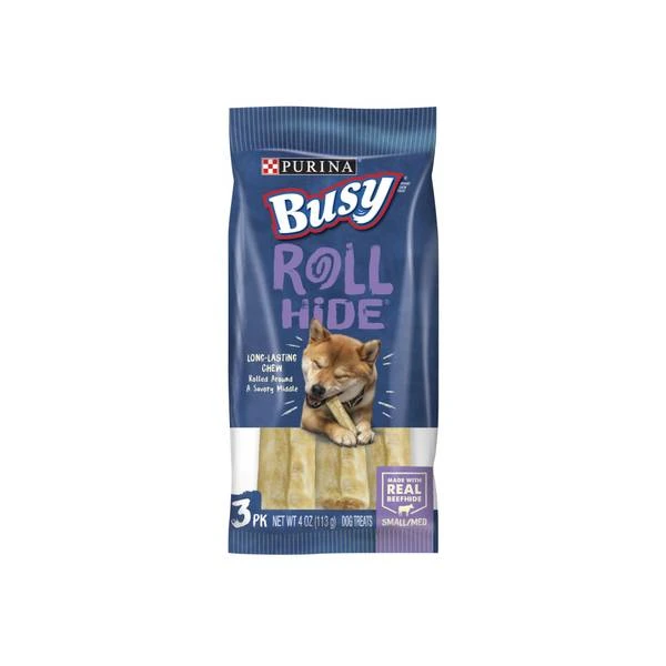 Busy Beef Rollhide Dog Treats, 4 Ounce Natural Chew Roll