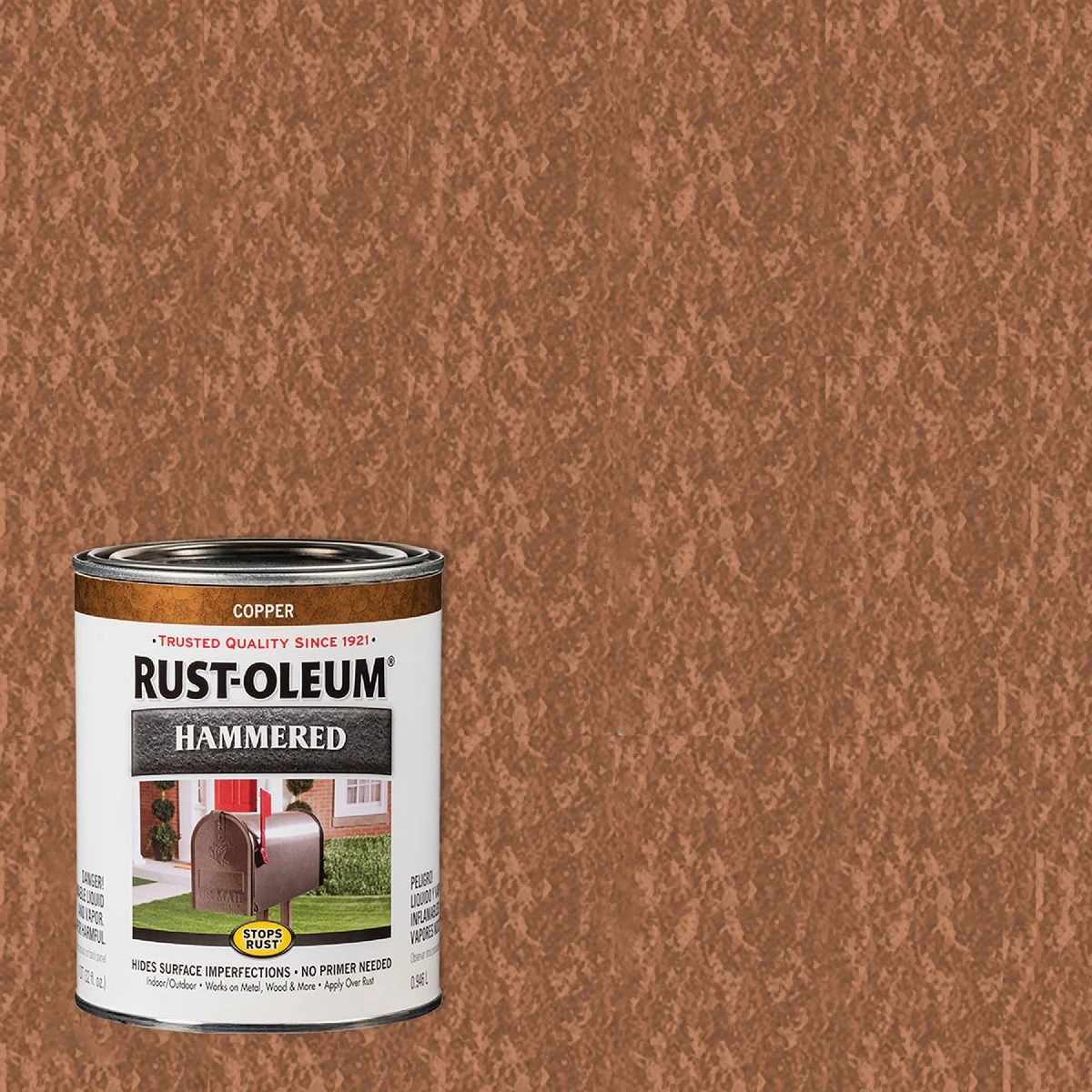 Stops Rust Hammered Copper Protective Paint, 1 Quart, Gloss Finish