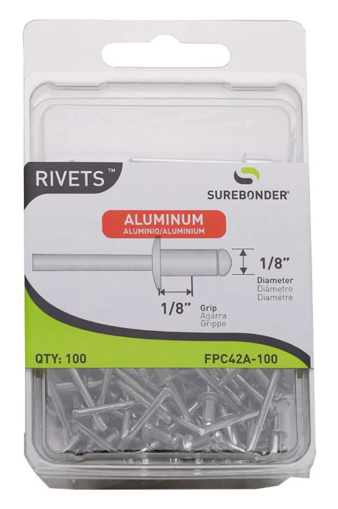 100-pack Short Aluminum Rivets