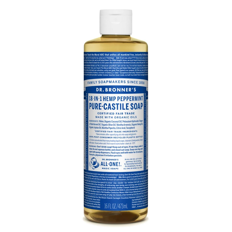 Pure Castile Liquid Soap, Peppermint, 16 Oz. Concentrate