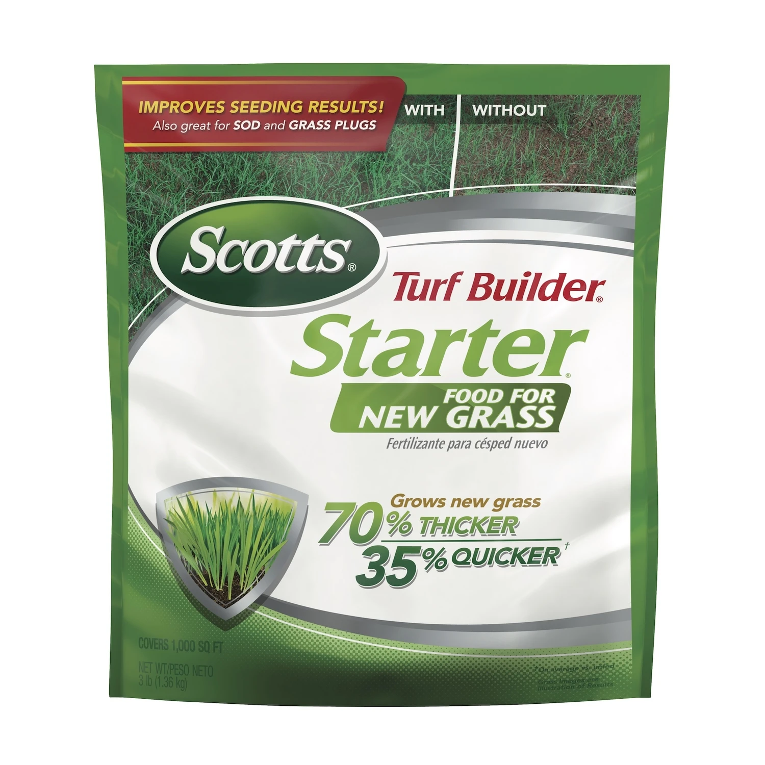 Turf Builder Starter Fertilizer For New Grass, 3 Pounds, Covers 1,000 Square Feet