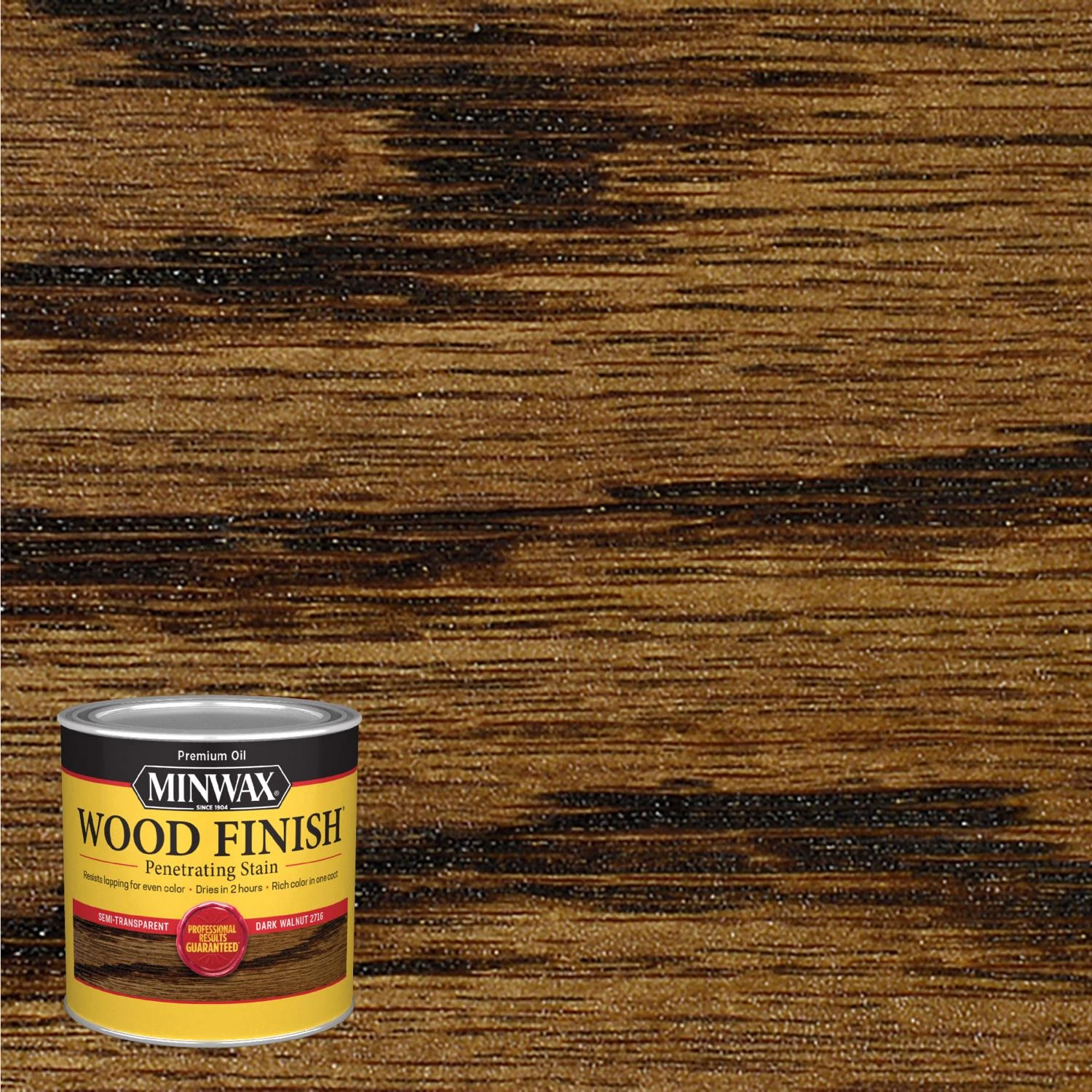 Dark Walnut Wood Finish Stain, Half Pint Container
