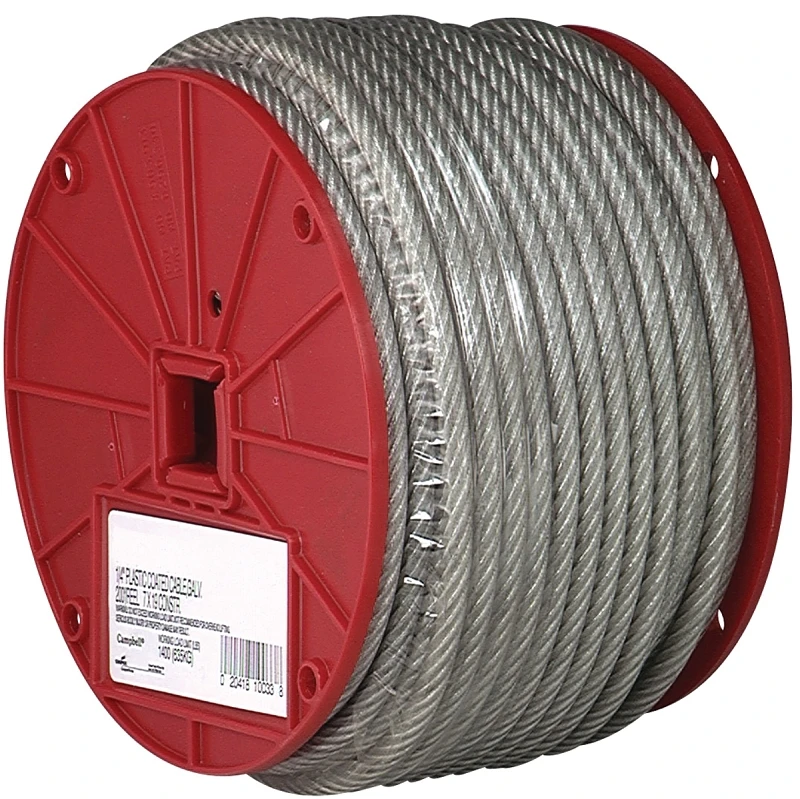 1/8" Vinyl-coated Galvanized Clothesline Cable - 340 Lb Load Capacity Sold By The Foot