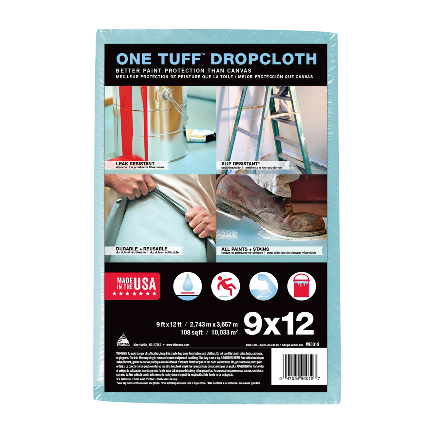 One Tuff Drop Cloth (common: 9-ft X 12-ft; Actual 9-ft X 12-ft)