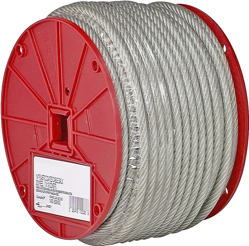 1/4" Vinyl-coated Galvanized Clothesline Cable, 1400 Lb Load Capacity Sold By The Foot