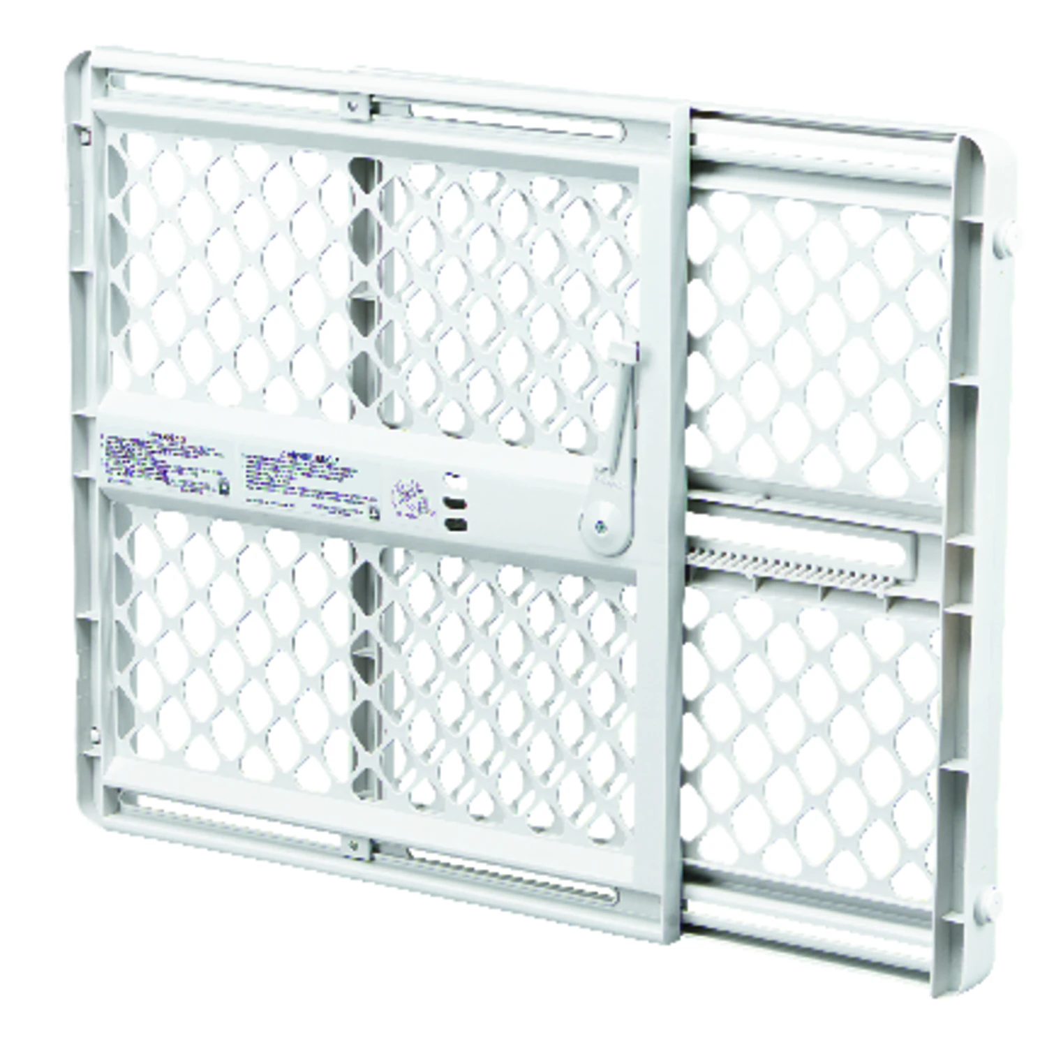 Adjustable Pet Gate, Light Gray Plastic, Fits 26 To 42 Inches By 26 Inches Opening