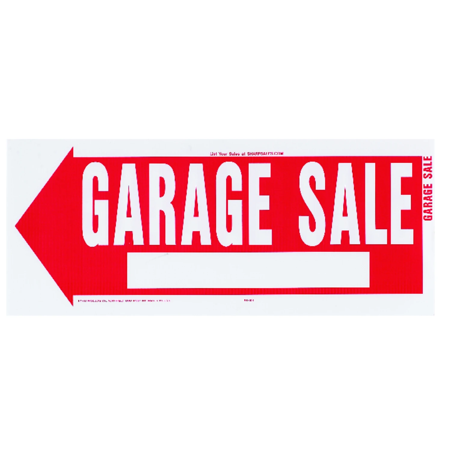 Rs-804 Garage Sale Sign, 24 In. W X 10 In. H, Weatherproof Plastic