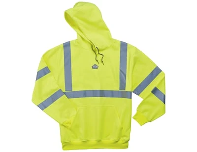 Glowear 8393 Class 3 Hi-visibility Hooded Sweatshirt, Lime, 2xl