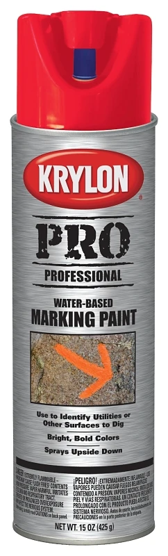 7324 Fluorescent Red Water Based Marking Paint - 15 Oz. Aerosol Spray