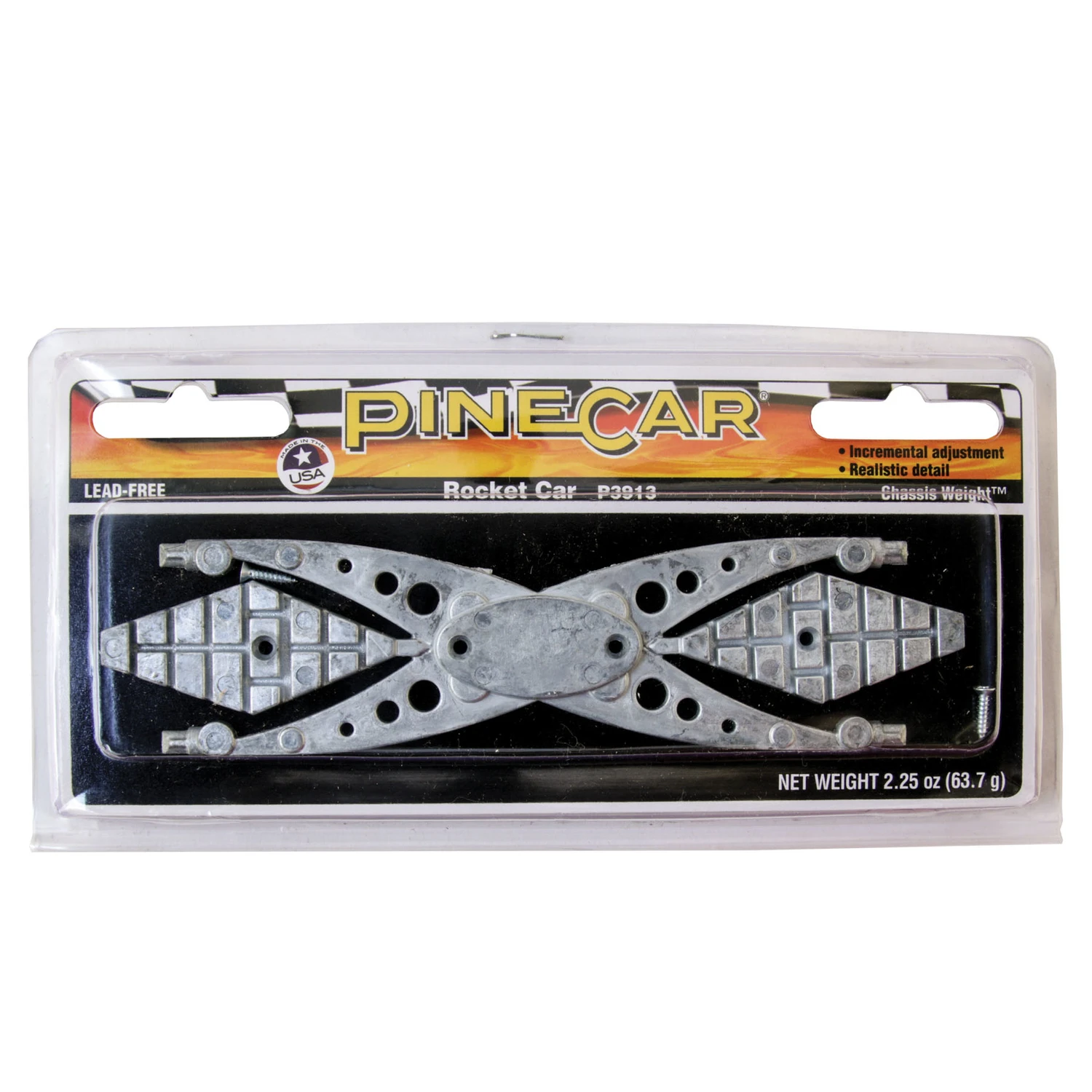 P3913 Rocket Car Chassis Weight Alloy Silver 2.25 Oz