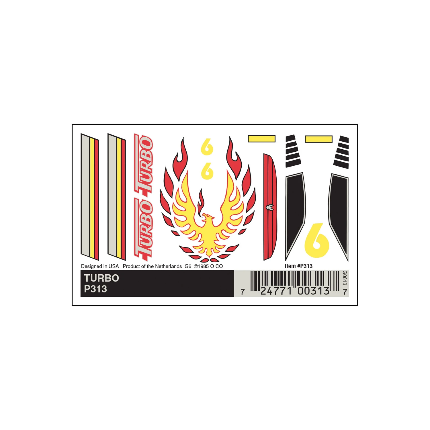 P313 Turbo Dry Transfer Decal For Custom Racing