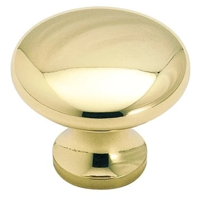 Bp14243 Polished Brass 1-1/4 Inch Diameter Mushroom Cabinet Knob