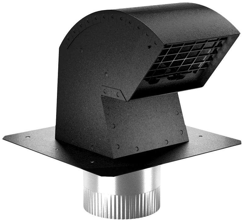 Commercial Grade 4 Inch Roof Vent Cap With Damper And Animal Screen