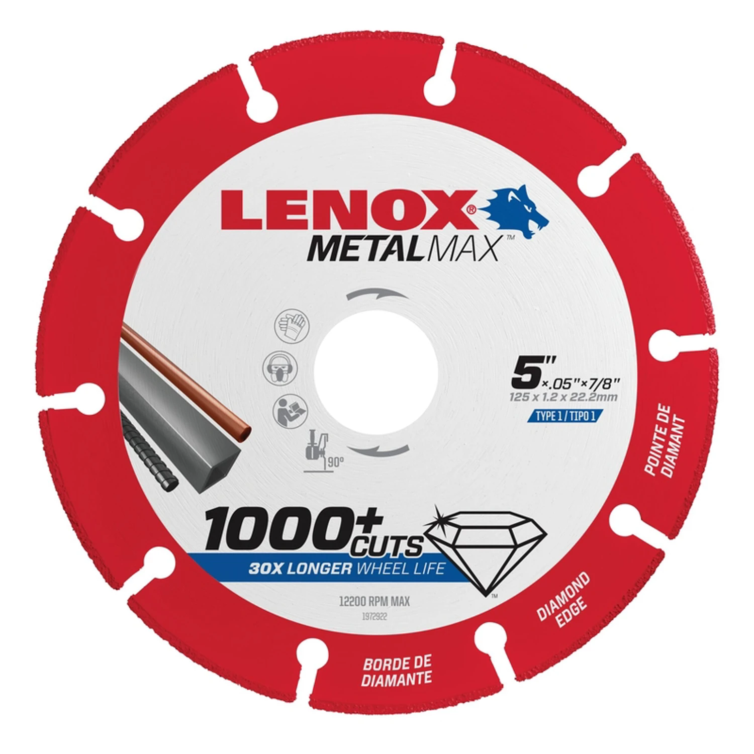Metalmax Diamond Edge Cut-off Wheel 5 Inch Diameter By 7/8 Inch Arbor