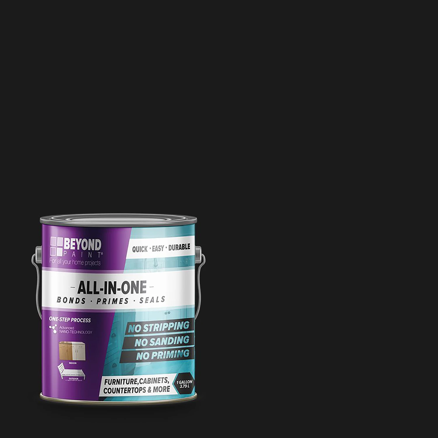 All-in-one Refinishing Paint Licorice Black 1 Gallon