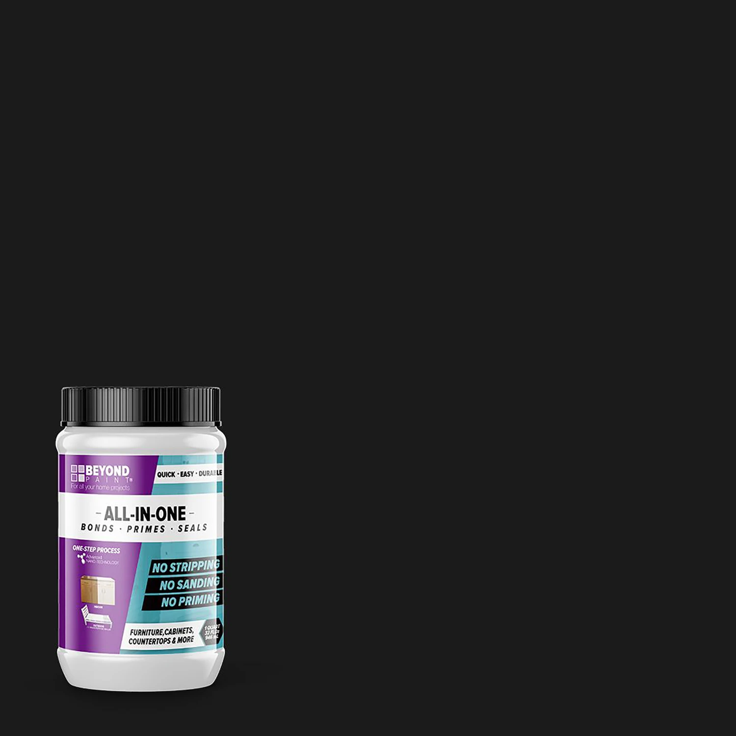 All-in-one Refinishing Paint In Licorice Black, 1 Quart Container