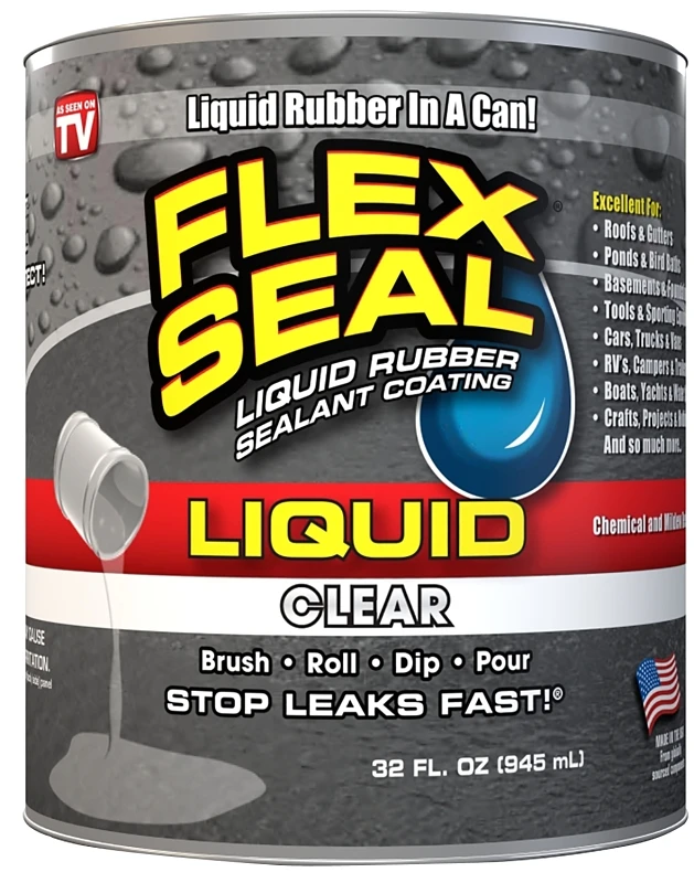 Clear Liquid Rubber Sealant, 32 Ounce Bottle, Waterproof Coating