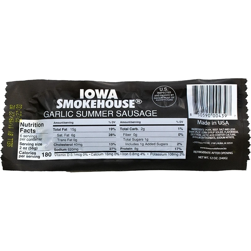 Summer Sausage, Garlic, 12-oz.