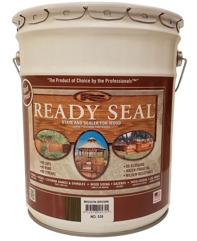 Exterior Wood Stain And Sealer Flat Finish Mission Brown 5 Gallon Container