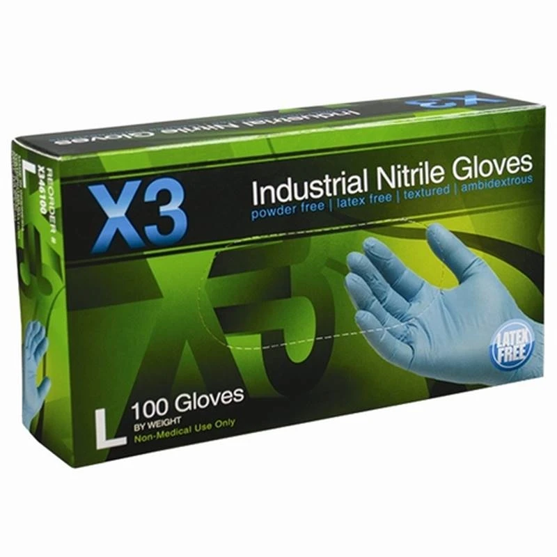 Industrial Nitrile Gloves, Powder-free, Blue, Large, 100-ct.