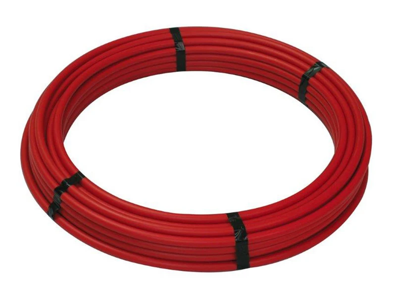 Red Pex Coil Pipe, One Half Inch Copper Tube Size By Three Hundred Feet Length