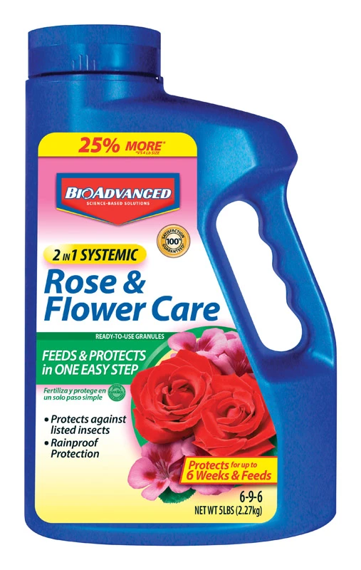 Systemic Rose And Flower Care Fertilizer, 2-in-1 Formula, 6-9-6 Npk, 5 Pounds