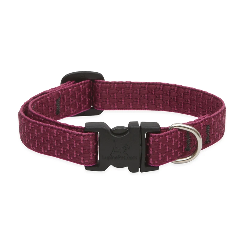 Eco Friendly Adjustable Dog Collar In Berry Color, 0.5 Inch By 10 To 16 Inches