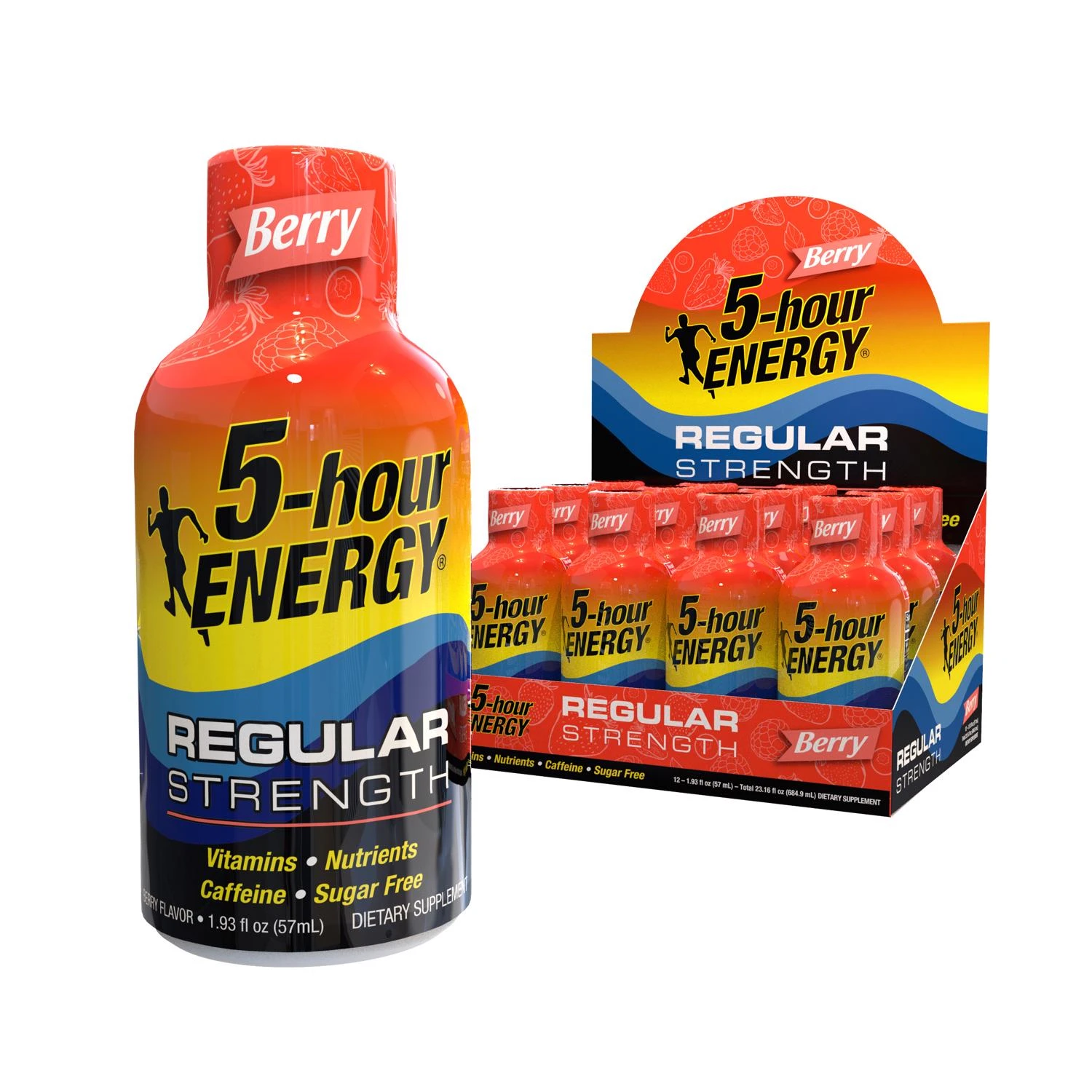 Regular Strength Berry Flavor Shot Supplement, 1.93 Ounce Bottle