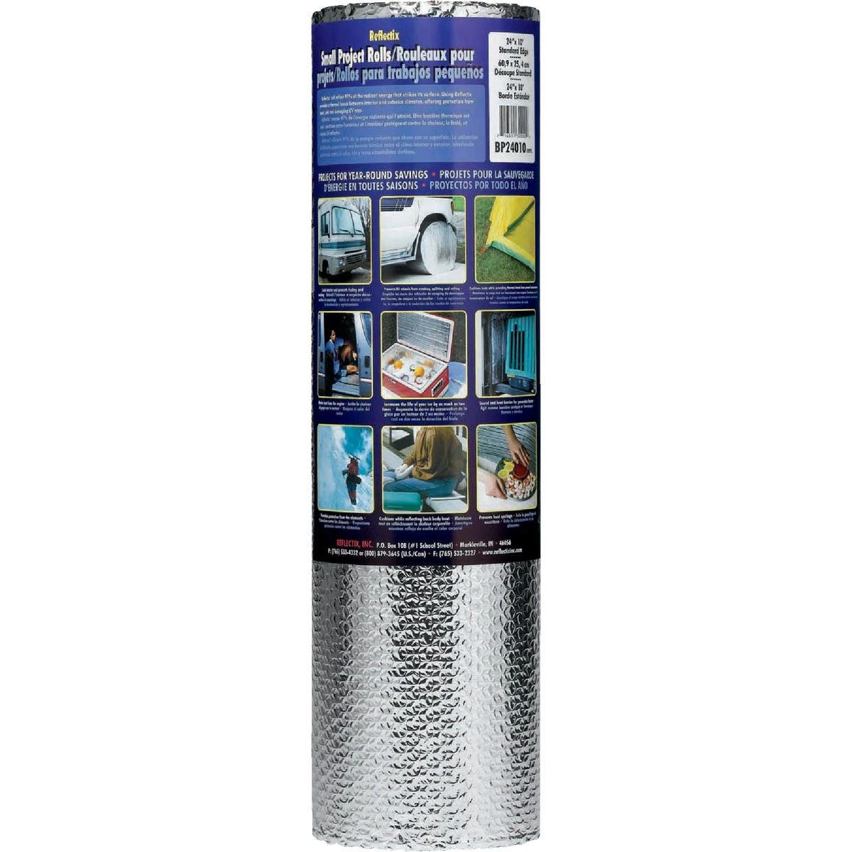 Reflective Double Bubble Foil Insulation, 24 Inch By 10 Foot Roll