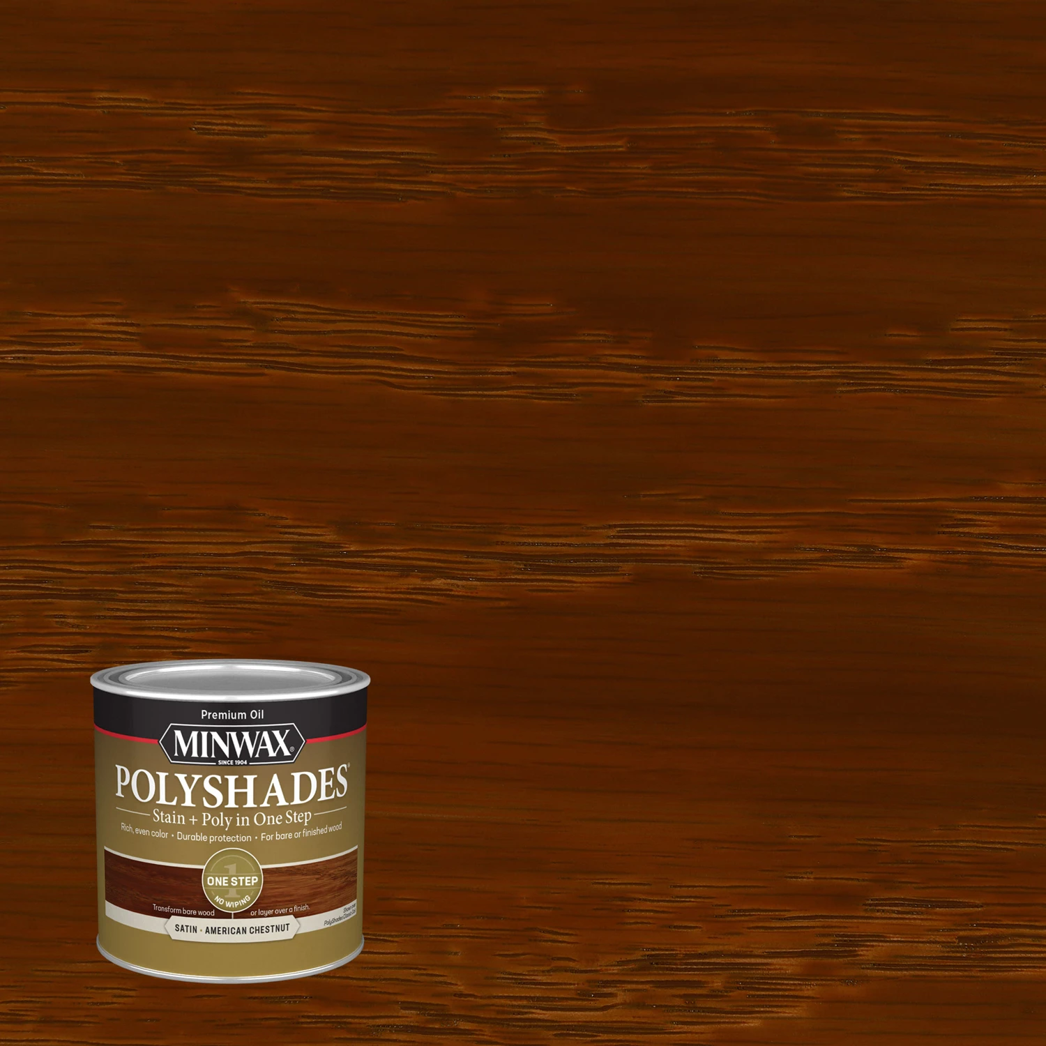 Polyshades Wood Stain American Chestnut Satin Finish 0.5 Pint