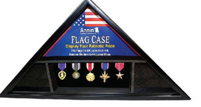 Black Wood Memorial Flag Case For 3 Ft. X 5 Ft. And 5 Ft. X 9.5 Ft. Flags