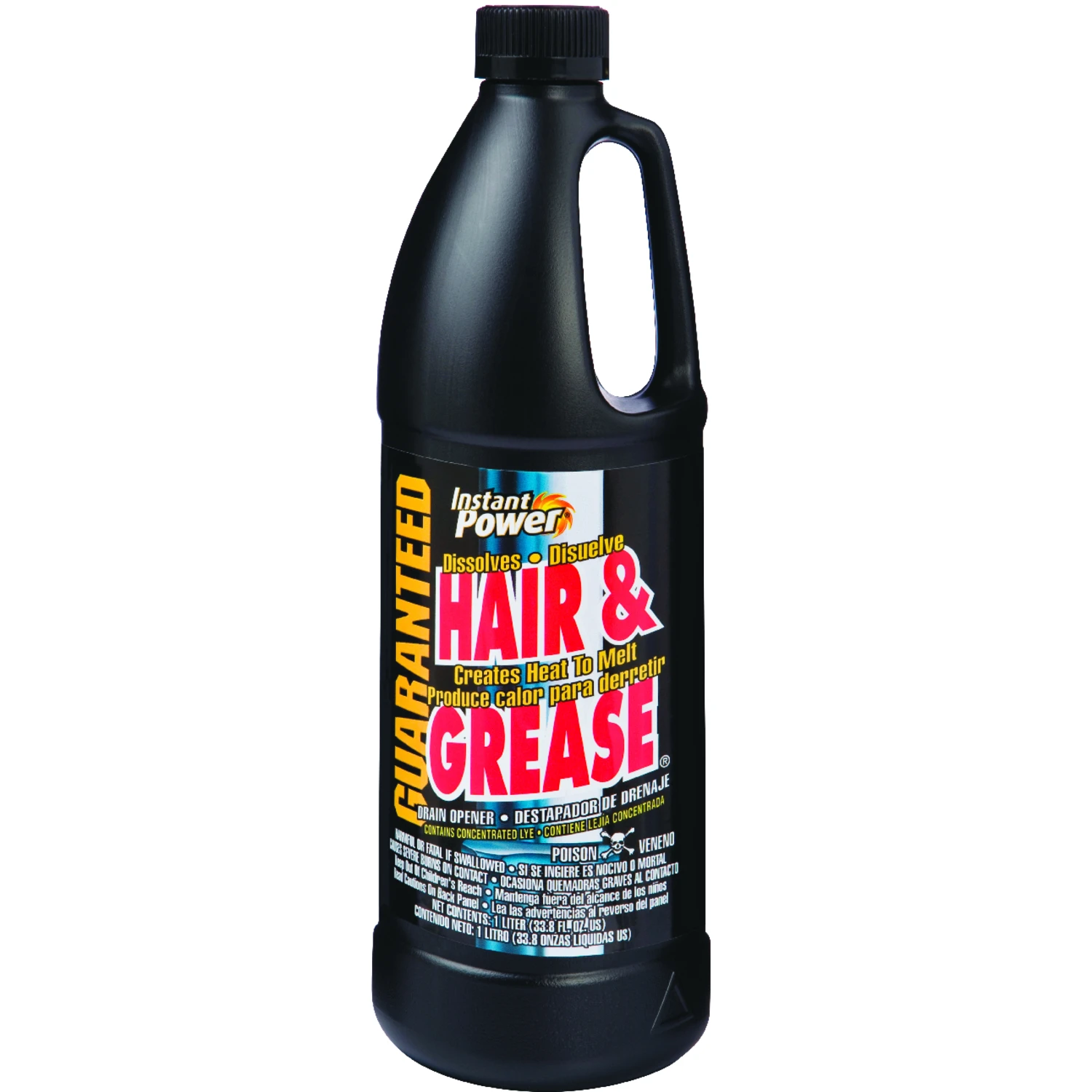 Hair And Grease Drain Opener, 1 Liter Bottle, Heavy Duty Clog Remover