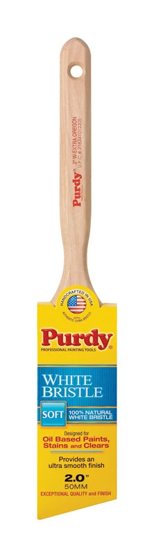 White Bristle Extra Oregon 2 In. Soft Angle Trim Paint Brush