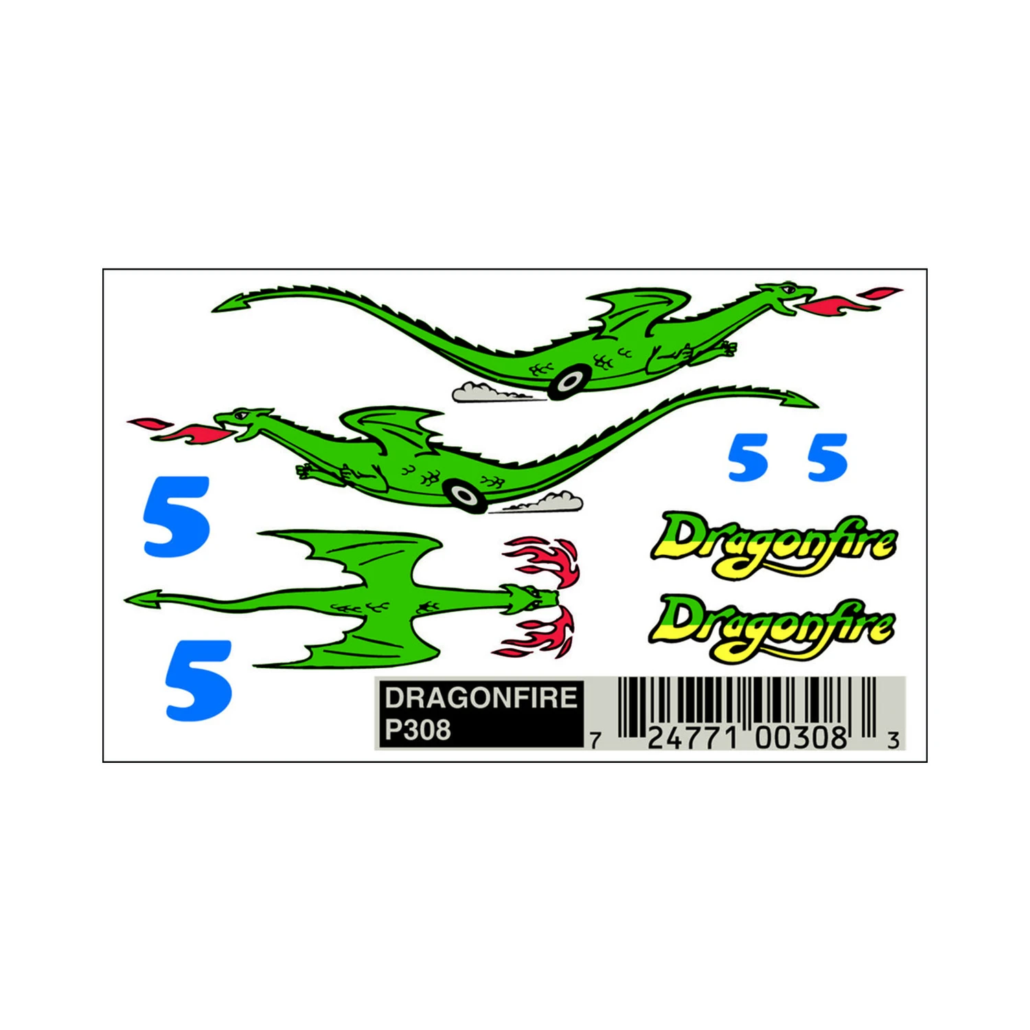 P308 Dragonfire Dry Transfer Decals For Custom Racer Design