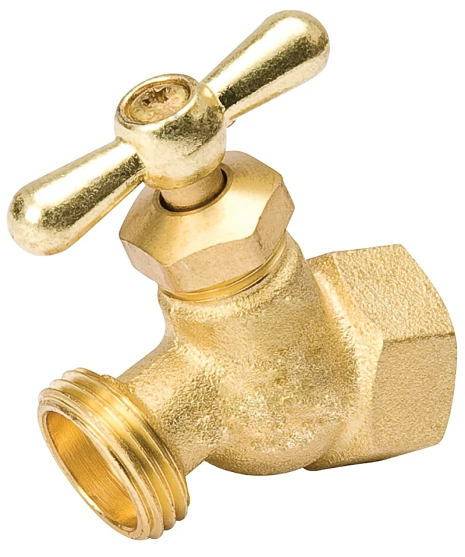 Brass Hose Bibb Straight No-kink 3/4 Inch Female Pipe By 3/4 Inch Hose Connector