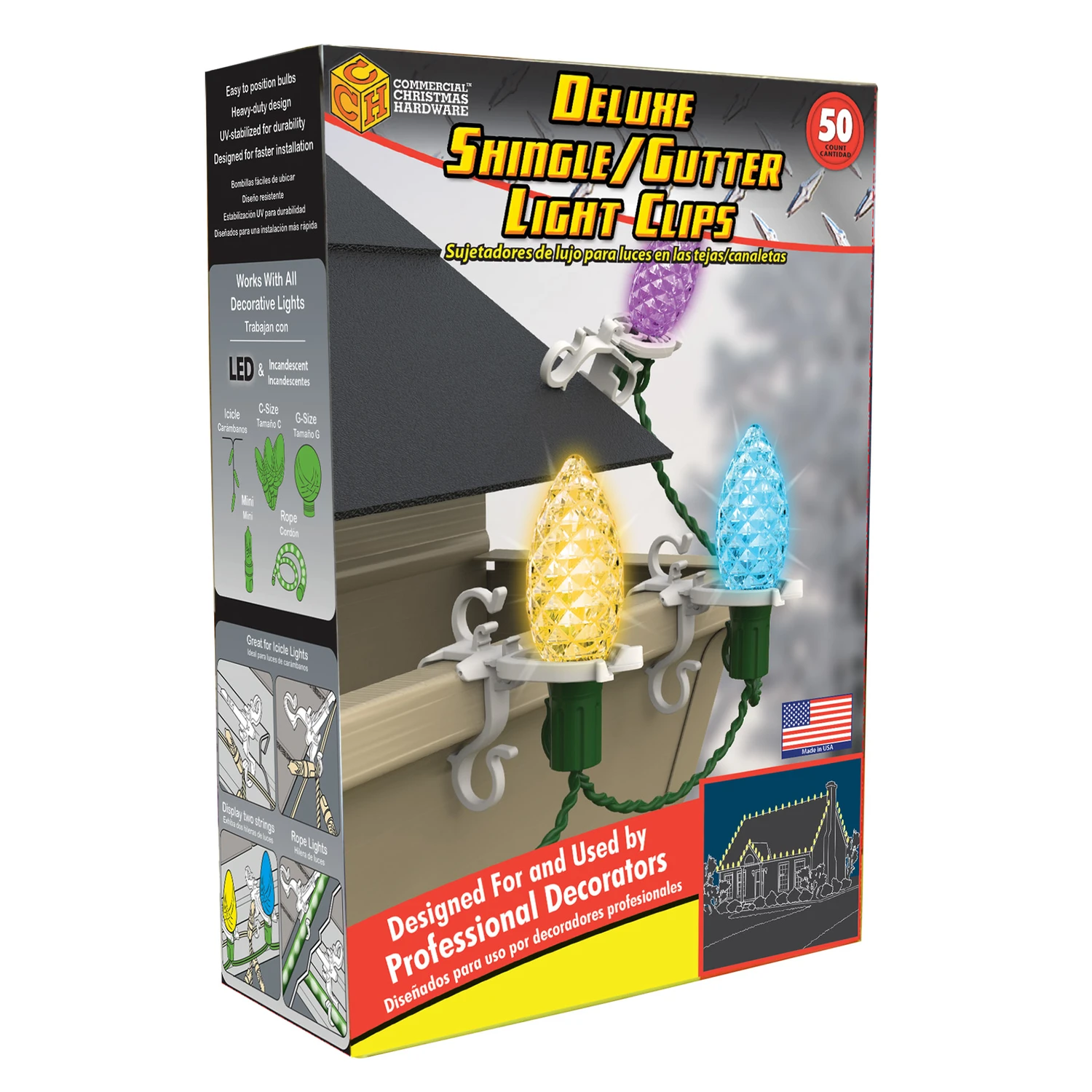 Deluxe Shingle/gutter Light Clips, 50-ct.