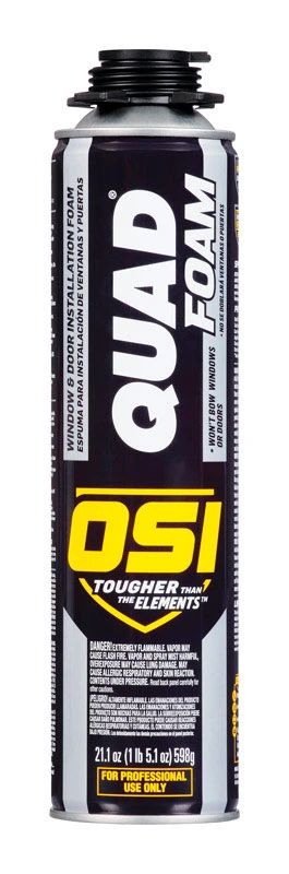 Quad Foam Window And Door Insulation Spray, 21.1 Ounce Can For Sealing And Weatherproofing